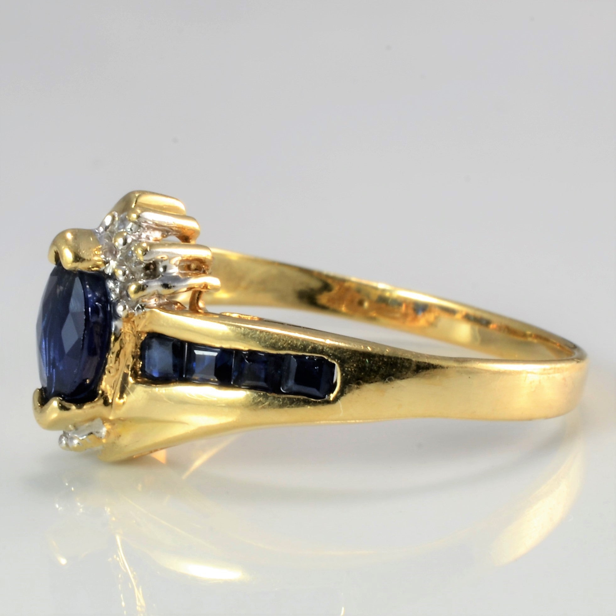 Bypass Sapphire & Diamond Ring | 0.03 ct, SZ 6.25 |