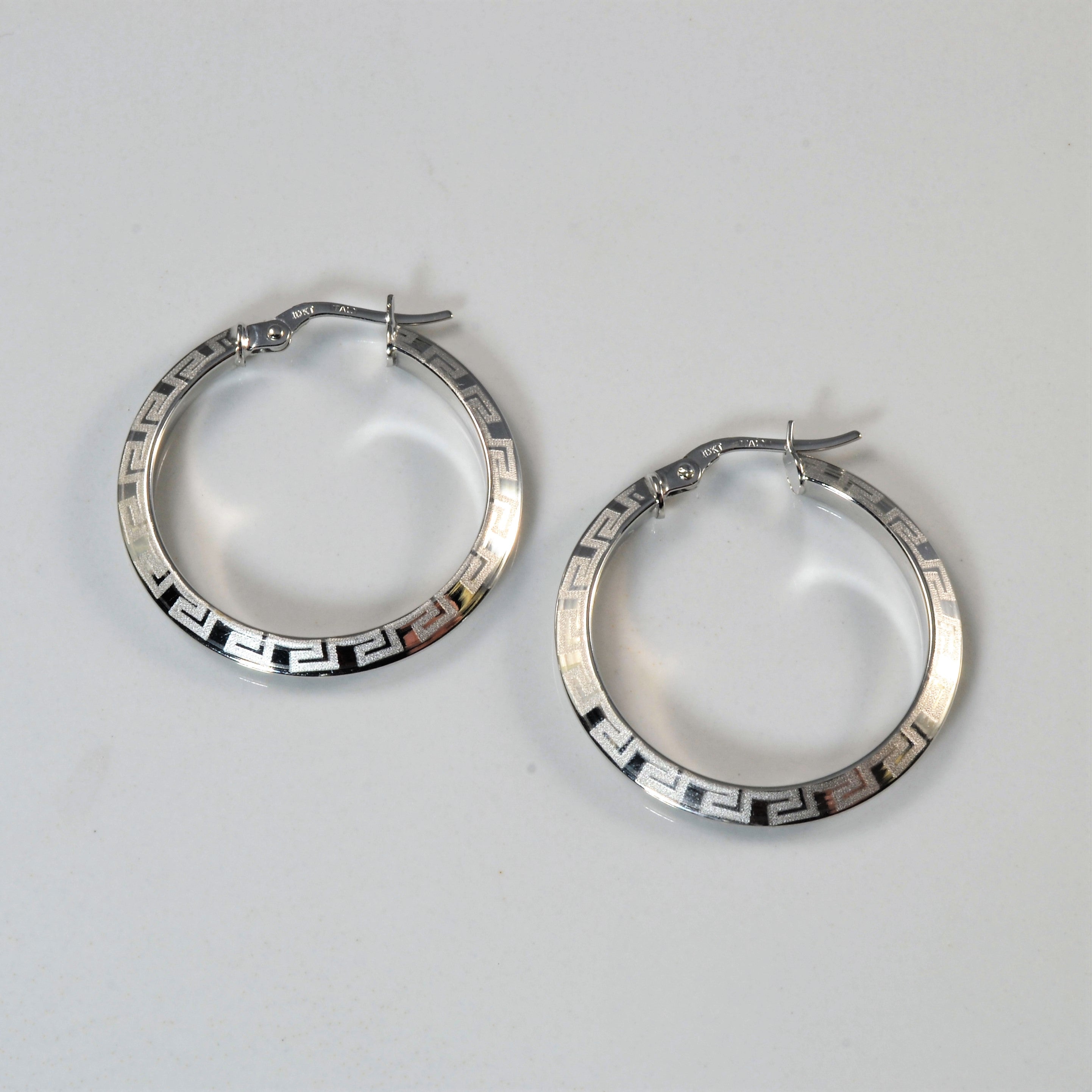 Geometric Patterned Hoop Earrings |