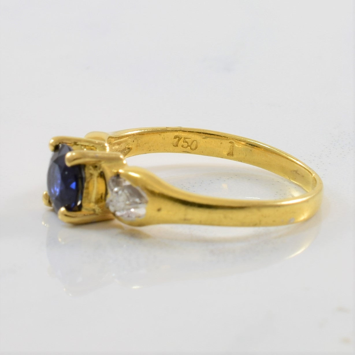 Sapphire & Diamond Ring | 0.03ctw, 0.75ct | SZ 4.5 |