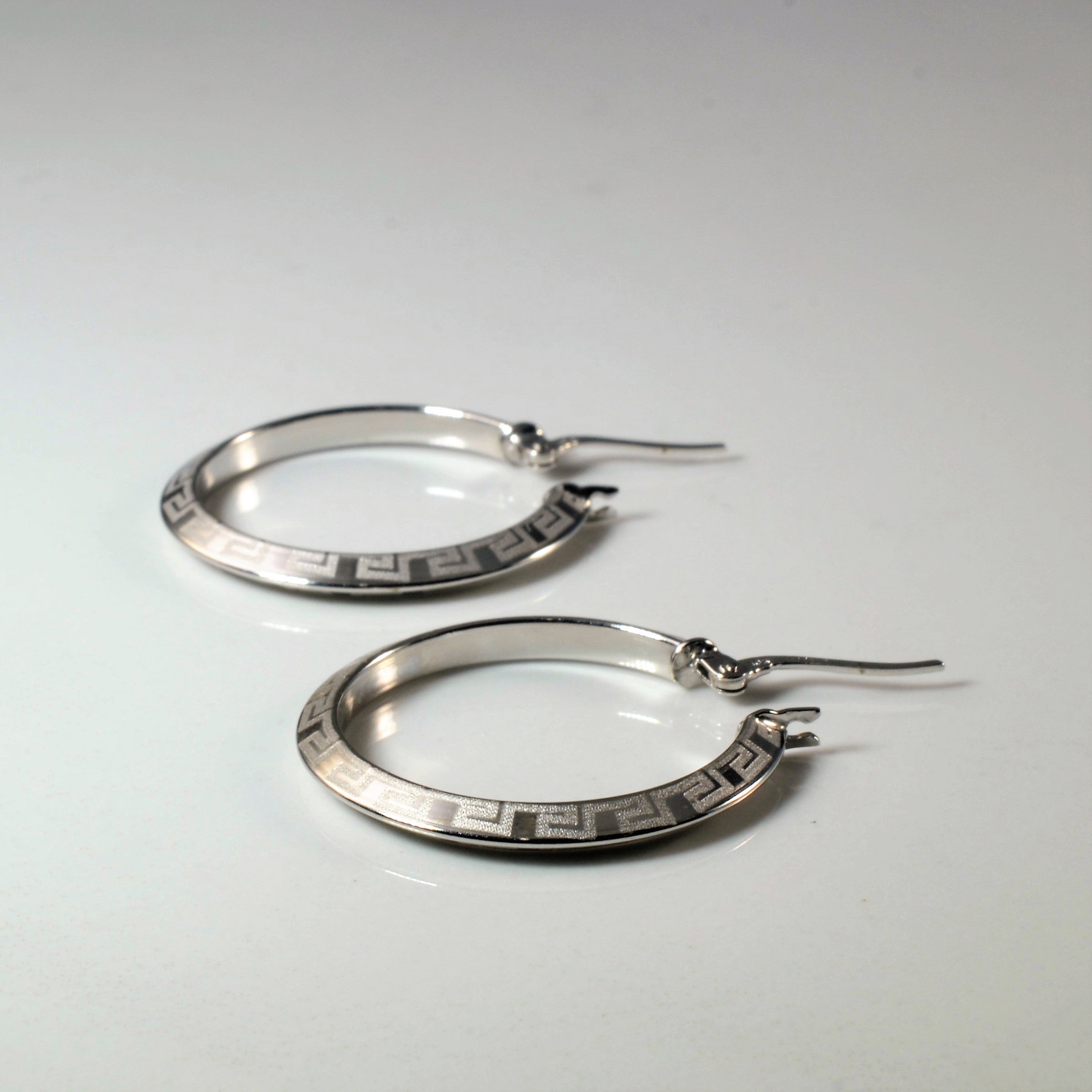 Geometric Patterned Hoop Earrings |