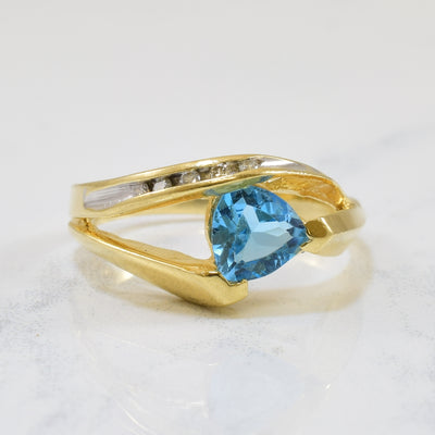 Blue Topaz & Diamond Cocktail Ring | 0.85ct, 0.05ctw | SZ 6.5 |