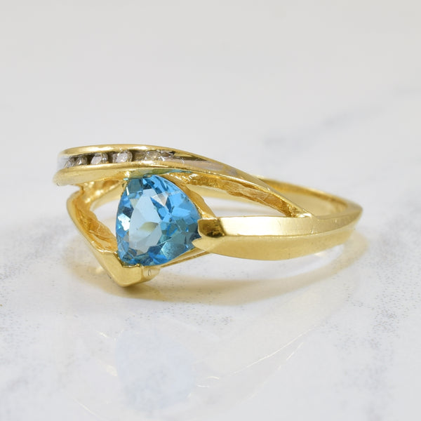 Blue Topaz & Diamond Cocktail Ring | 0.85ct, 0.05ctw | SZ 6.5 |