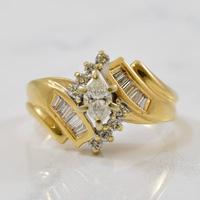 Bypass Marquise Diamond Ring | 0.49ctw | SZ 5.75 |