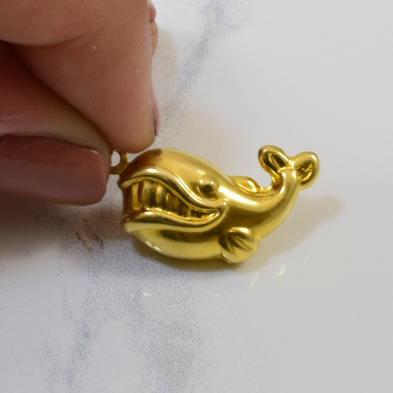 Yellow Gold Whale Pendant |