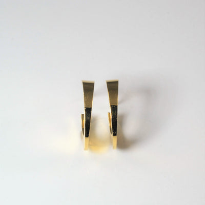 Yellow Gold Semi Hoop Earrings |