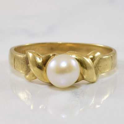Twisted Solitaire Pearl Ring | 1.00ct | SZ 5 |