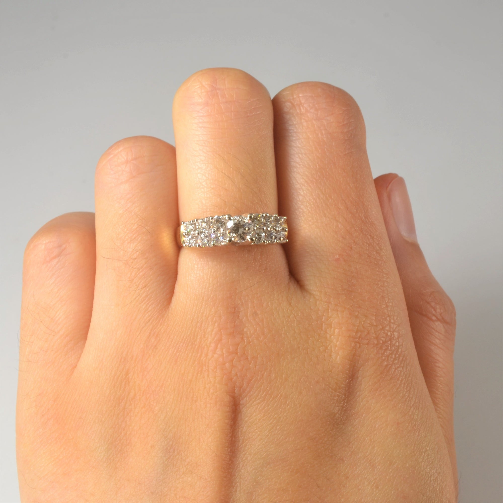 Double Row Diamond Engagement Ring | 0.75ctw | SZ 6 |