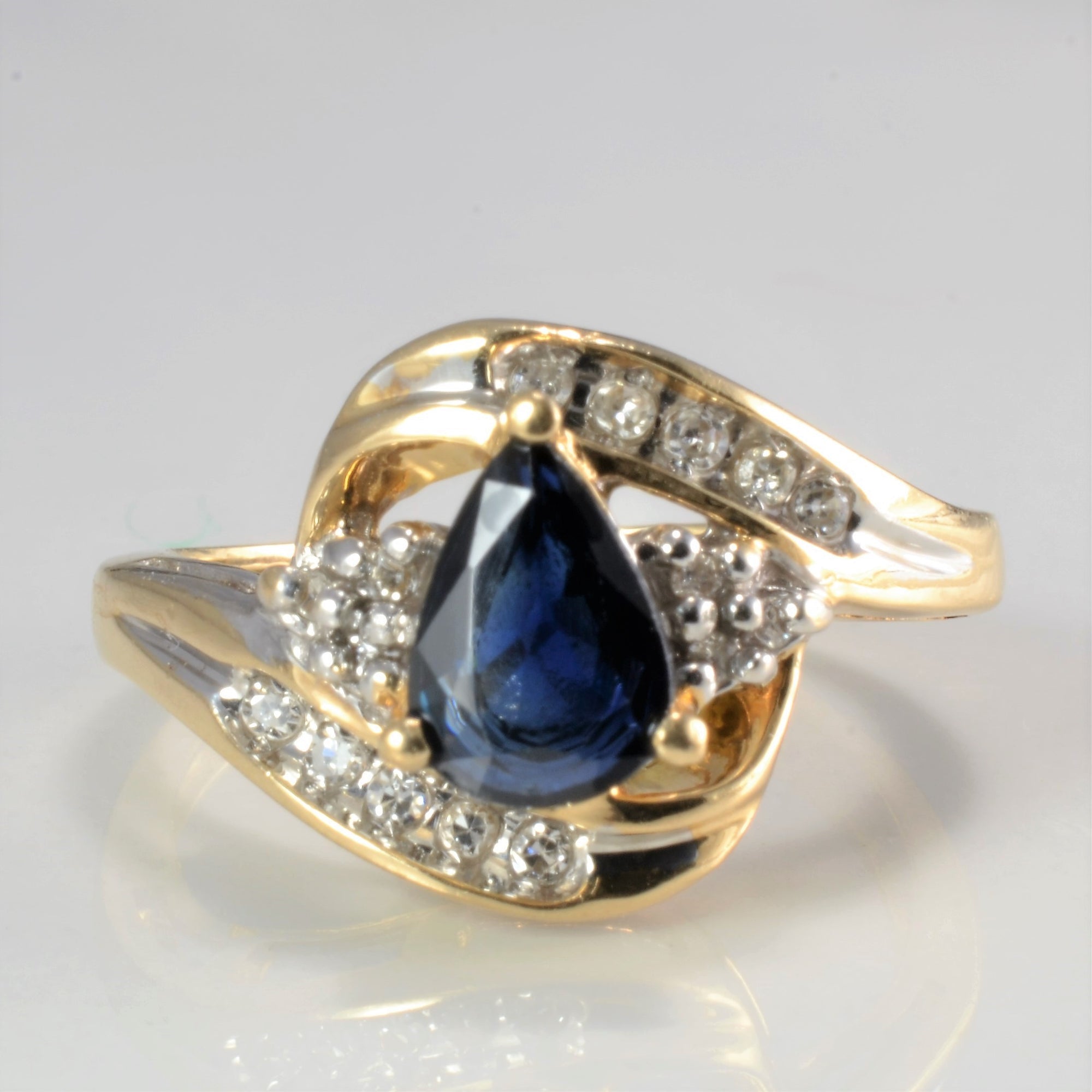 Bypass Diamond & Sapphire Ring | 0.14 ctw, SZ 5.25 |