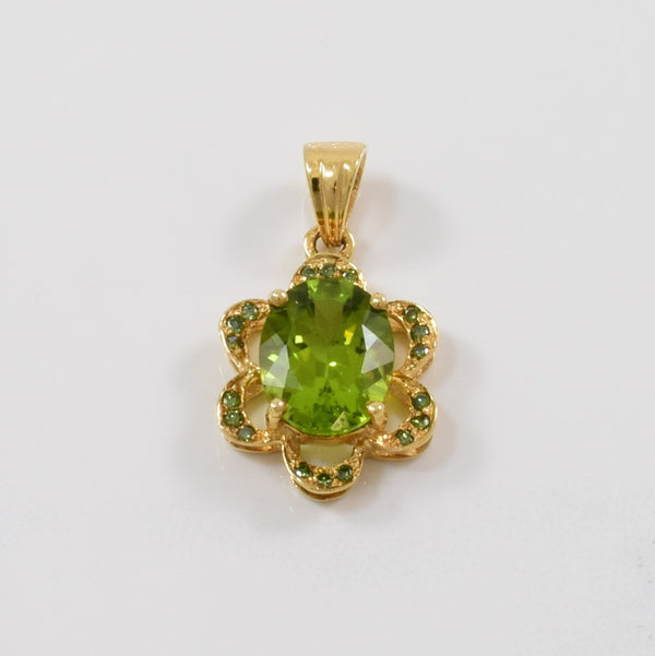 Peridot & Green Diamond Pendant | 0.09ctw, 2.85ct |