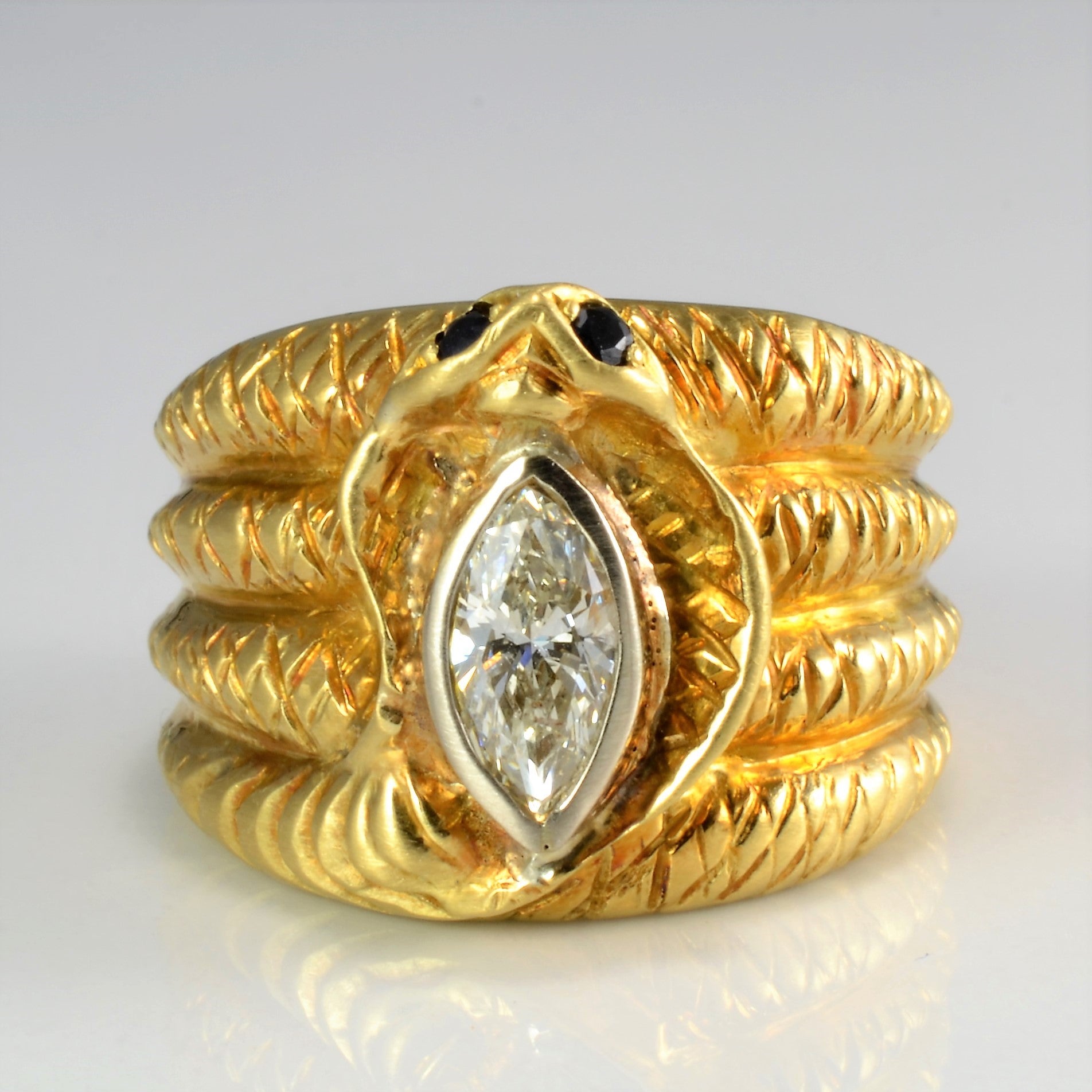 Marquise Diamond Serpent Ring | 0.70 ct, SZ 6.25 |