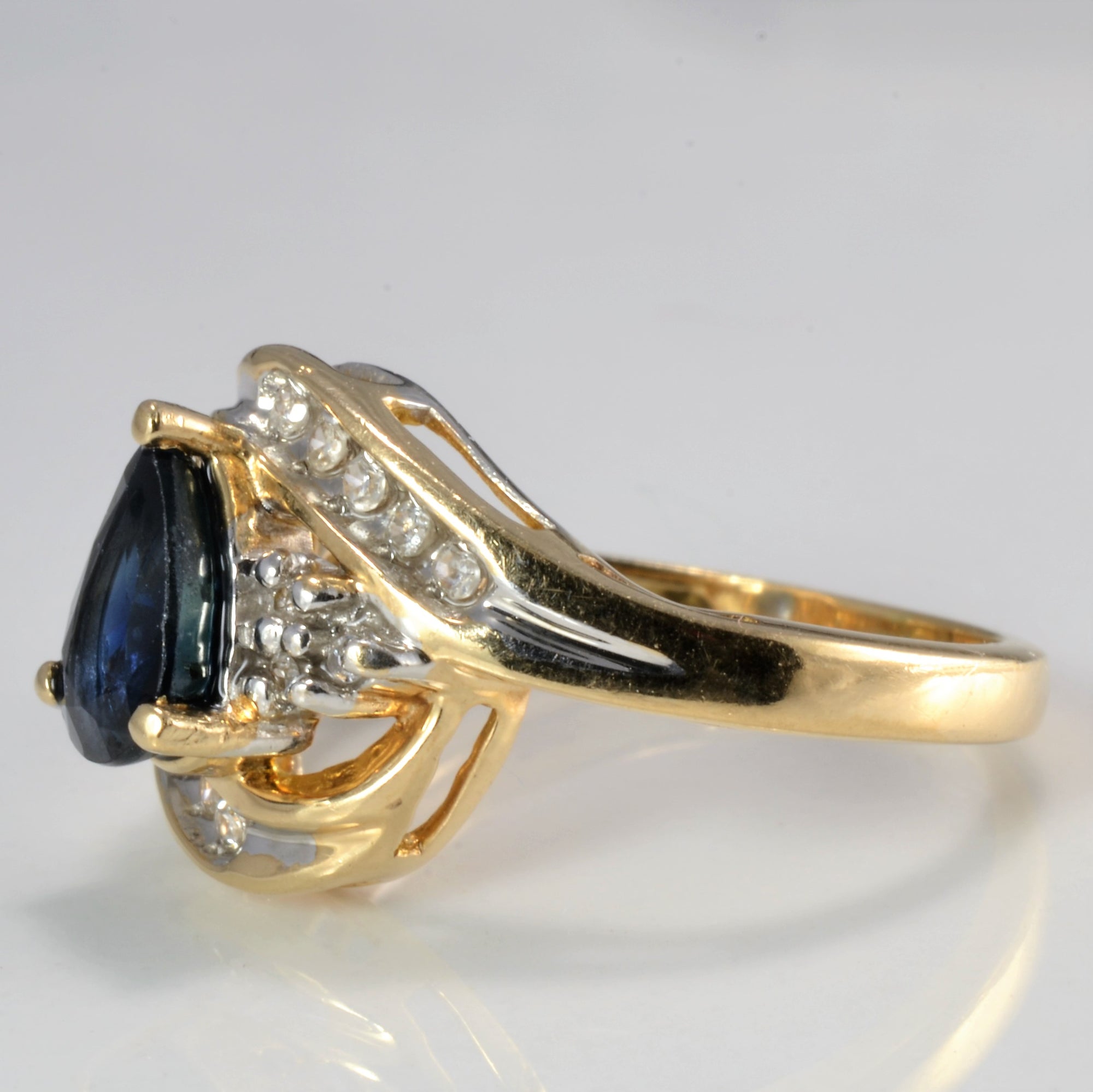 Bypass Diamond & Sapphire Ring | 0.14 ctw, SZ 5.25 |