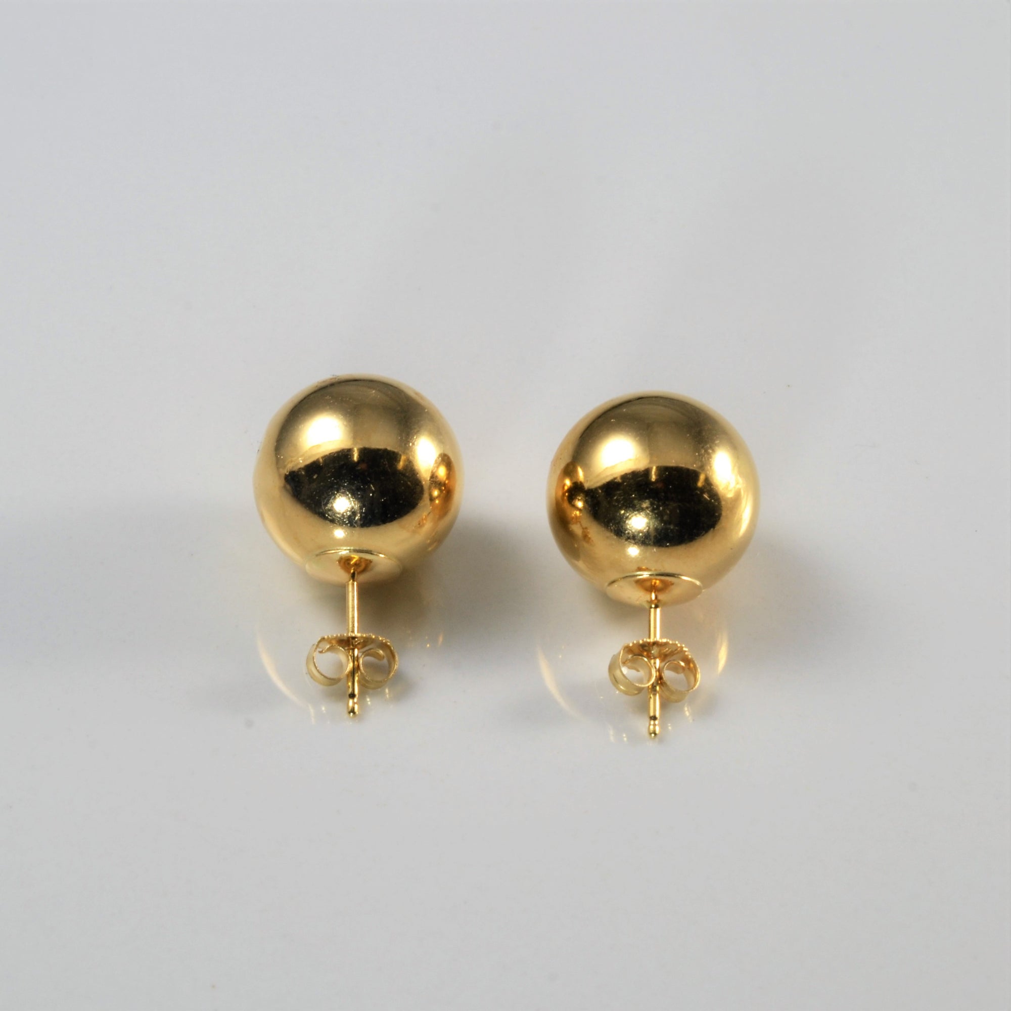 Yellow Gold Ball Stud Earrings |