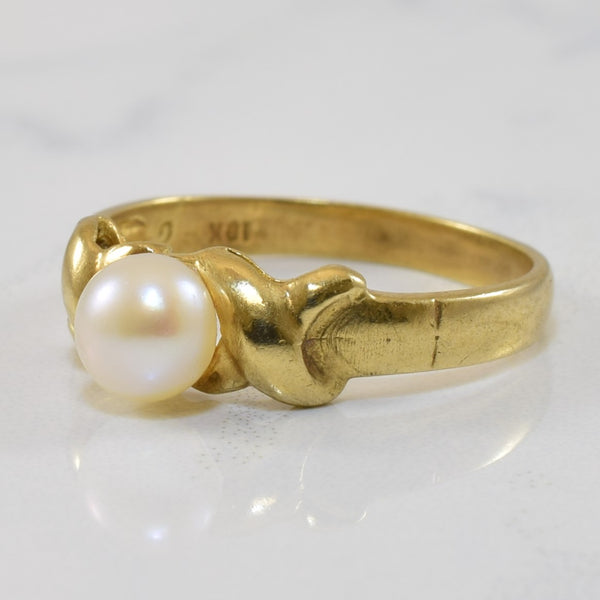 Twisted Solitaire Pearl Ring | 1.00ct | SZ 5 |