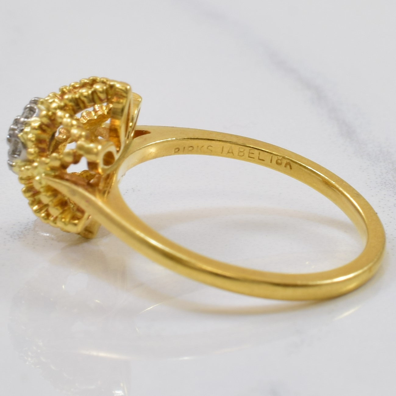 'Birks' Diamond Cluster Flower Ring | 0.10ctw | SZ 6 |