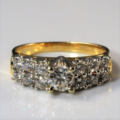 Double Row Diamond Engagement Ring | 0.75ctw | SZ 6 |