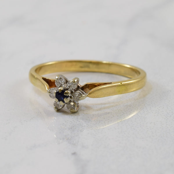 Petite Sapphire & Diamond Ring | 0.03ct, 0.05ctw | SZ 6 |