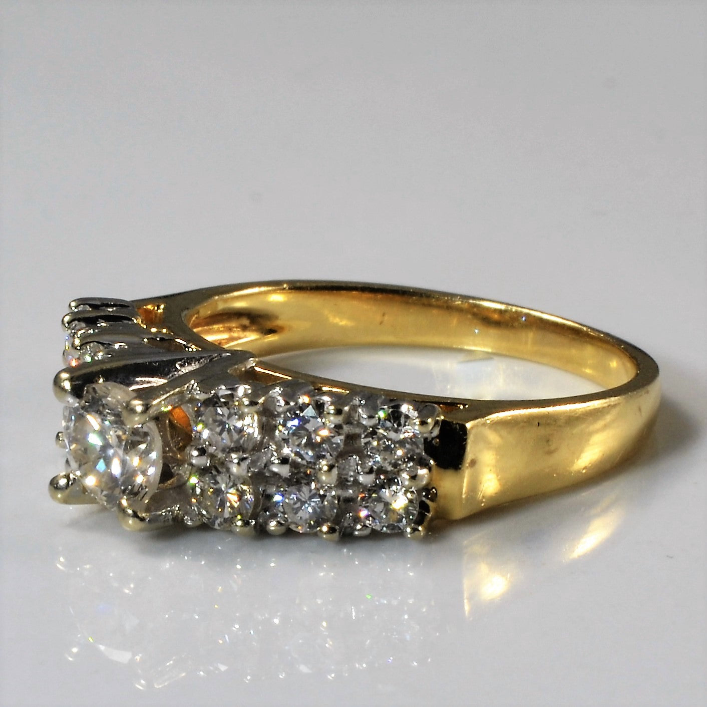 Double Row Diamond Engagement Ring | 0.75ctw | SZ 6 |