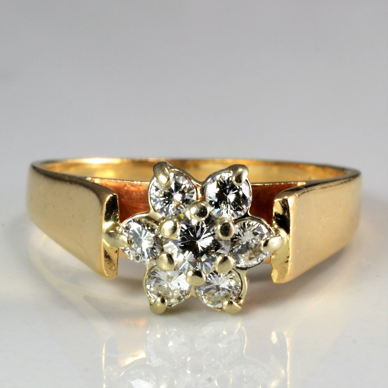 High Set Cluster Diamond Engagement Ring | 0.42 ctw, SZ 6.5 |