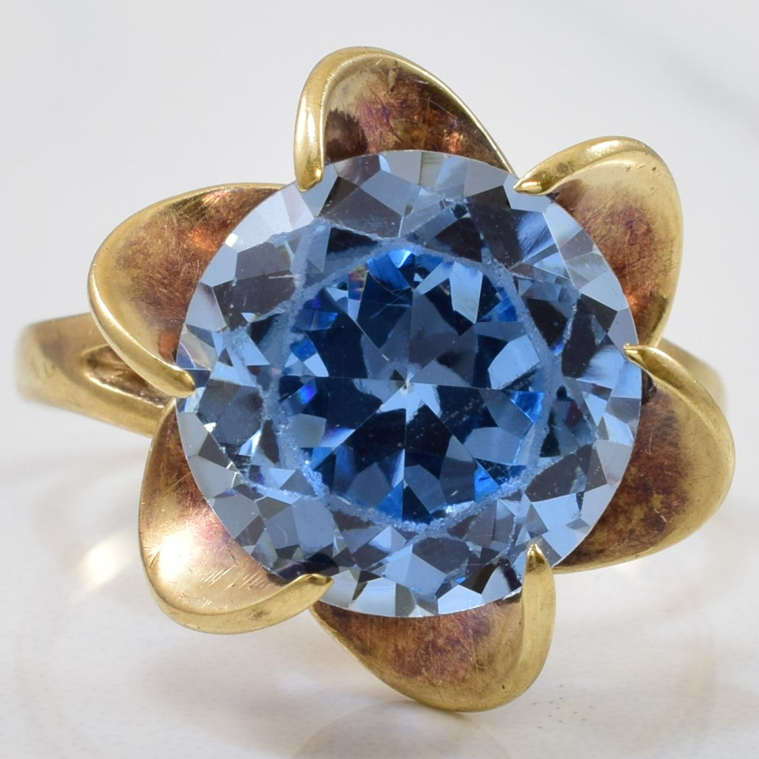 Synthetic Spinel Floral Cocktail Ring | 6.40ct | SZ 5 |