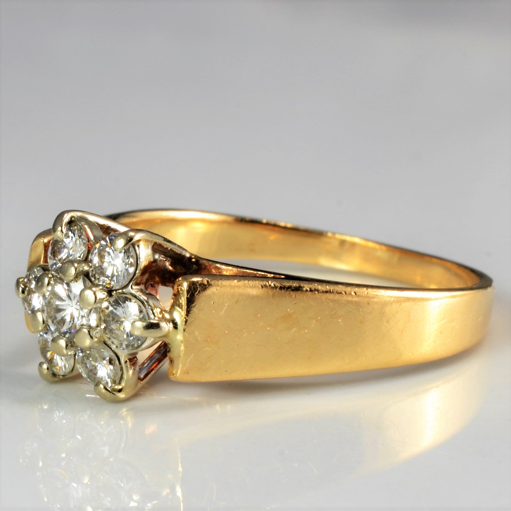 High Set Cluster Diamond Engagement Ring | 0.42 ctw, SZ 6.5 |