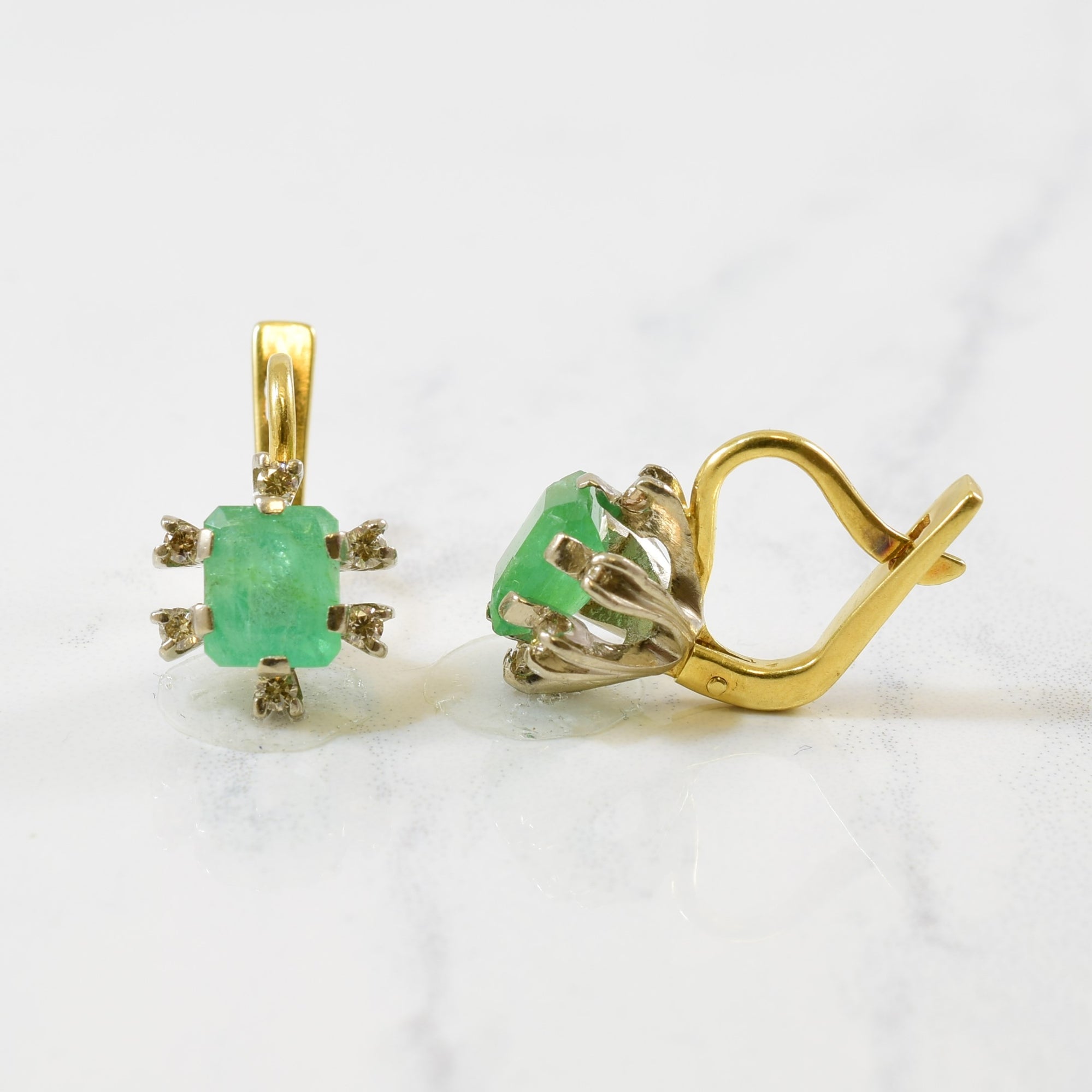 Emerald & Diamond Drop Earrings | 0.24ctw, 2.20ctw |