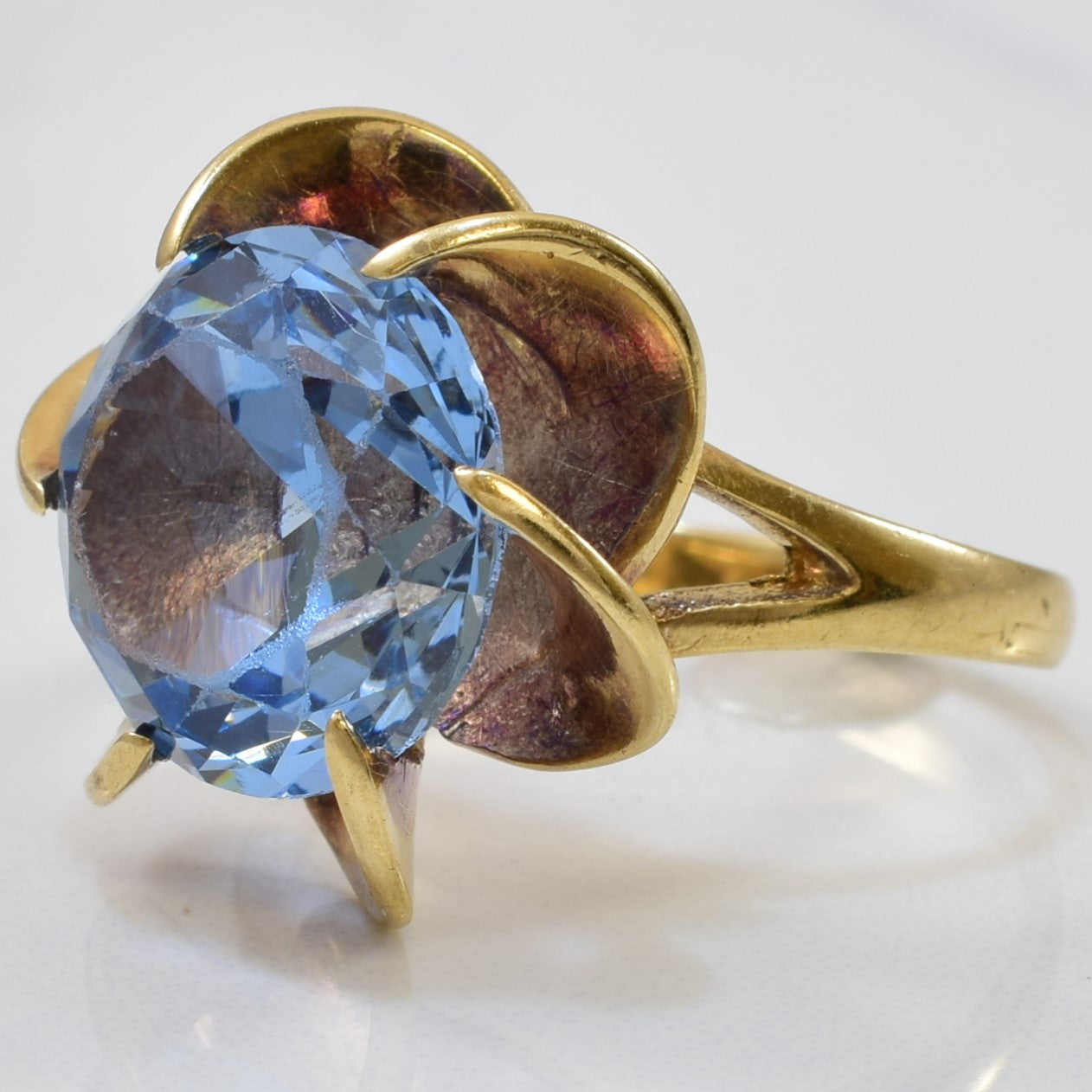 Synthetic Spinel Floral Cocktail Ring | 6.40ct | SZ 5 |