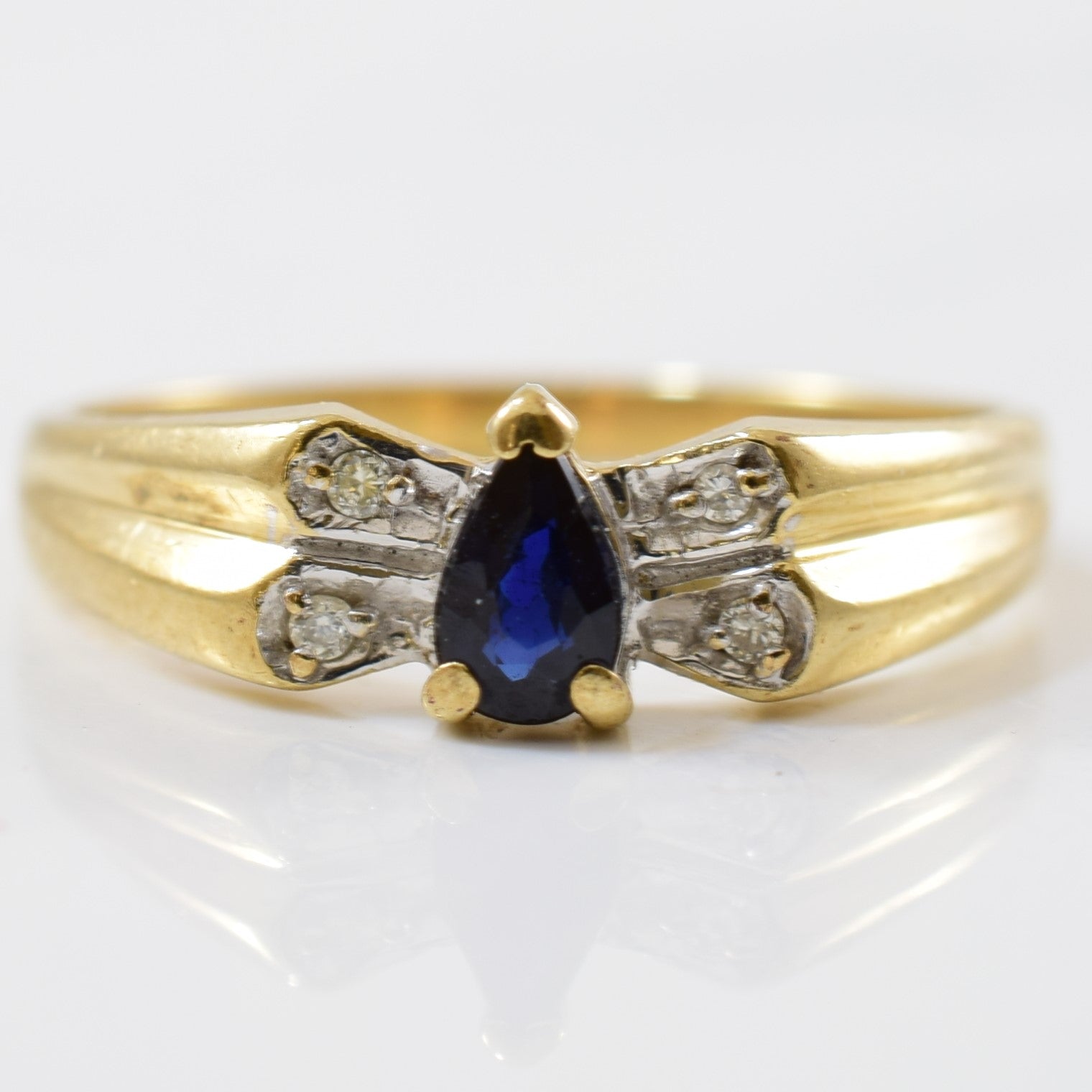 Petite Blue Sapphire & Diamond Ring | 0.20ct, 0.02ctw | SZ 4.5 |
