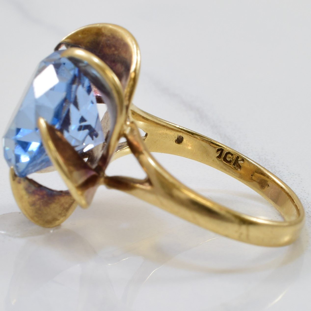 Synthetic Spinel Floral Cocktail Ring | 6.40ct | SZ 5 |