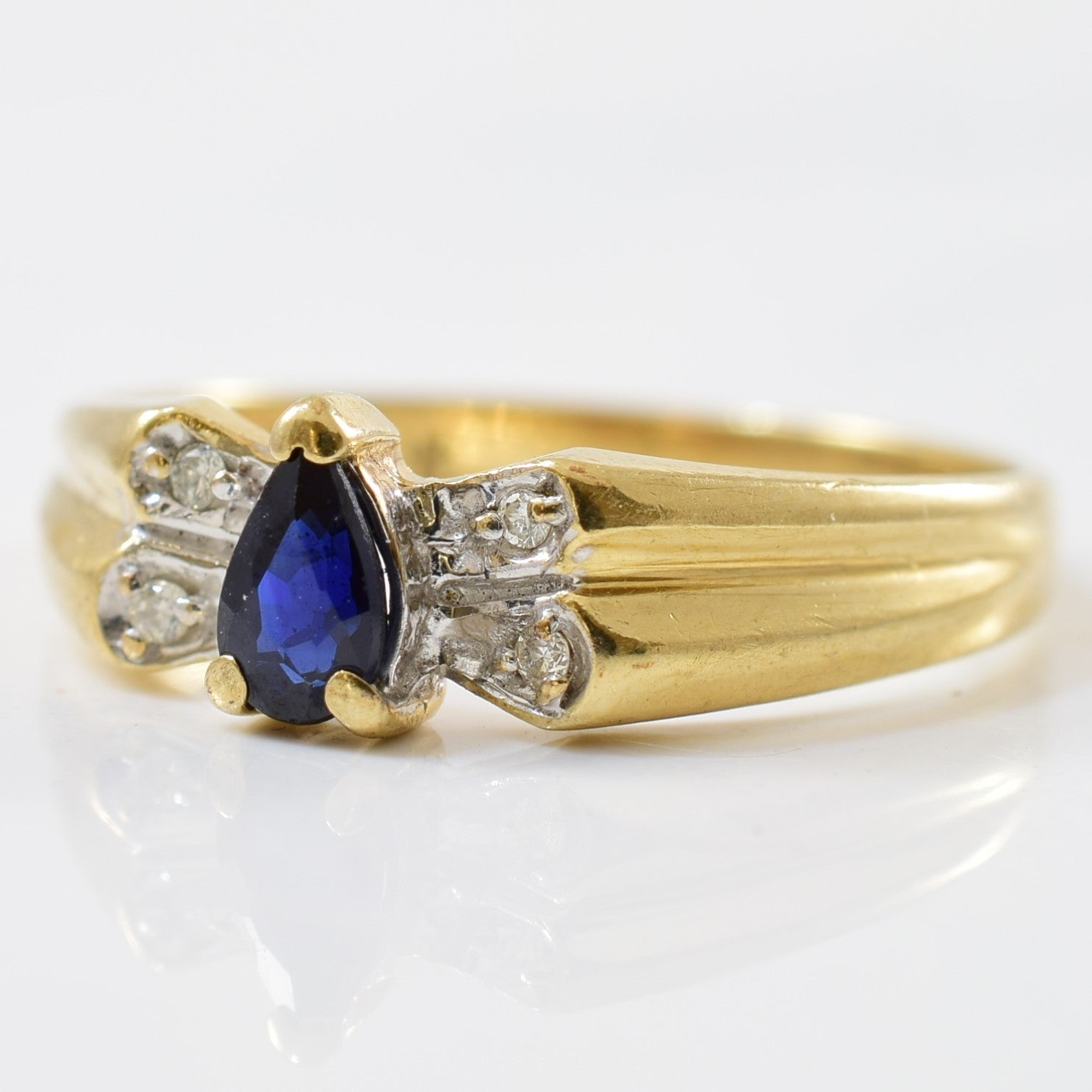 Petite Blue Sapphire & Diamond Ring | 0.20ct, 0.02ctw | SZ 4.5 |