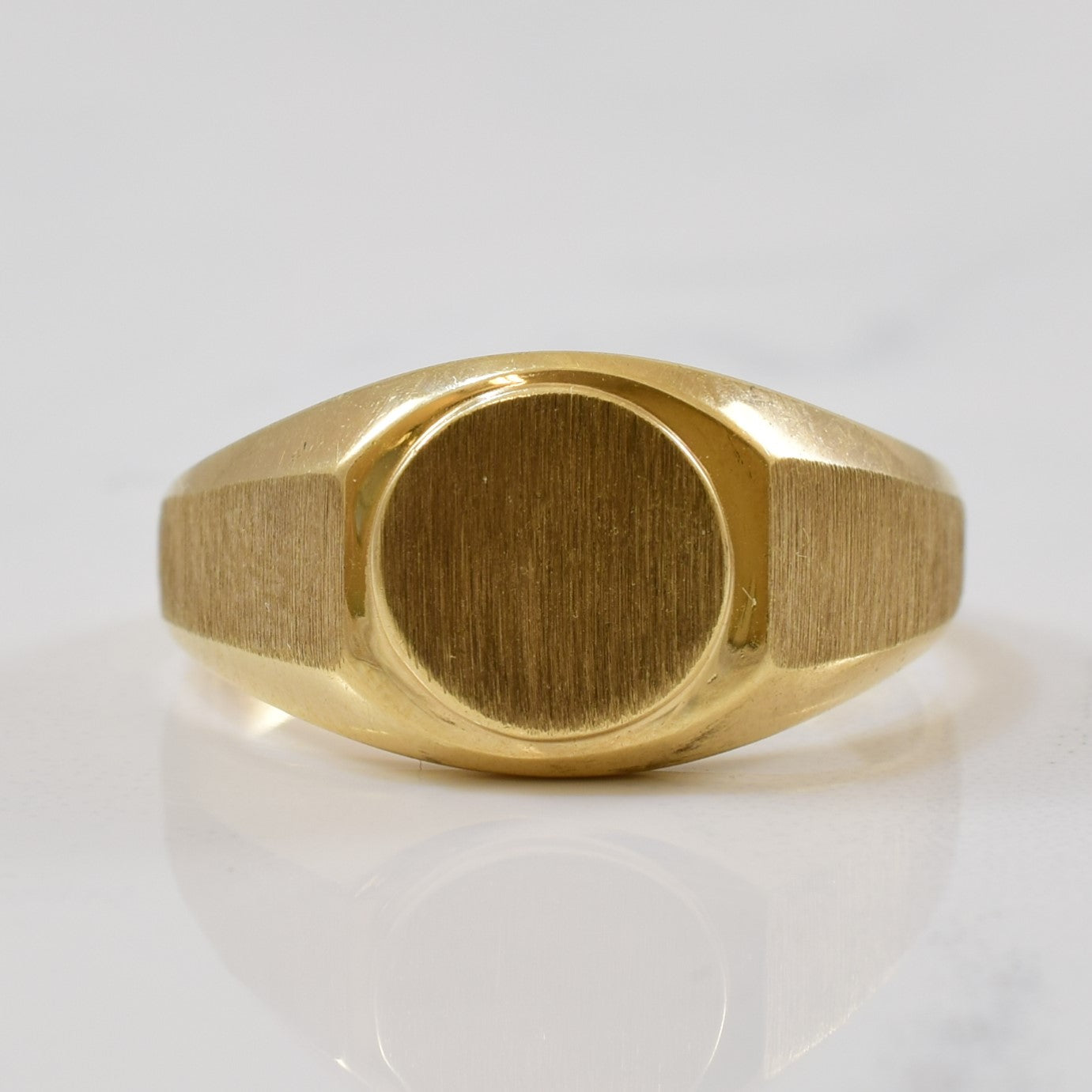 Brushed Gold Signet Ring | SZ 6.25 |