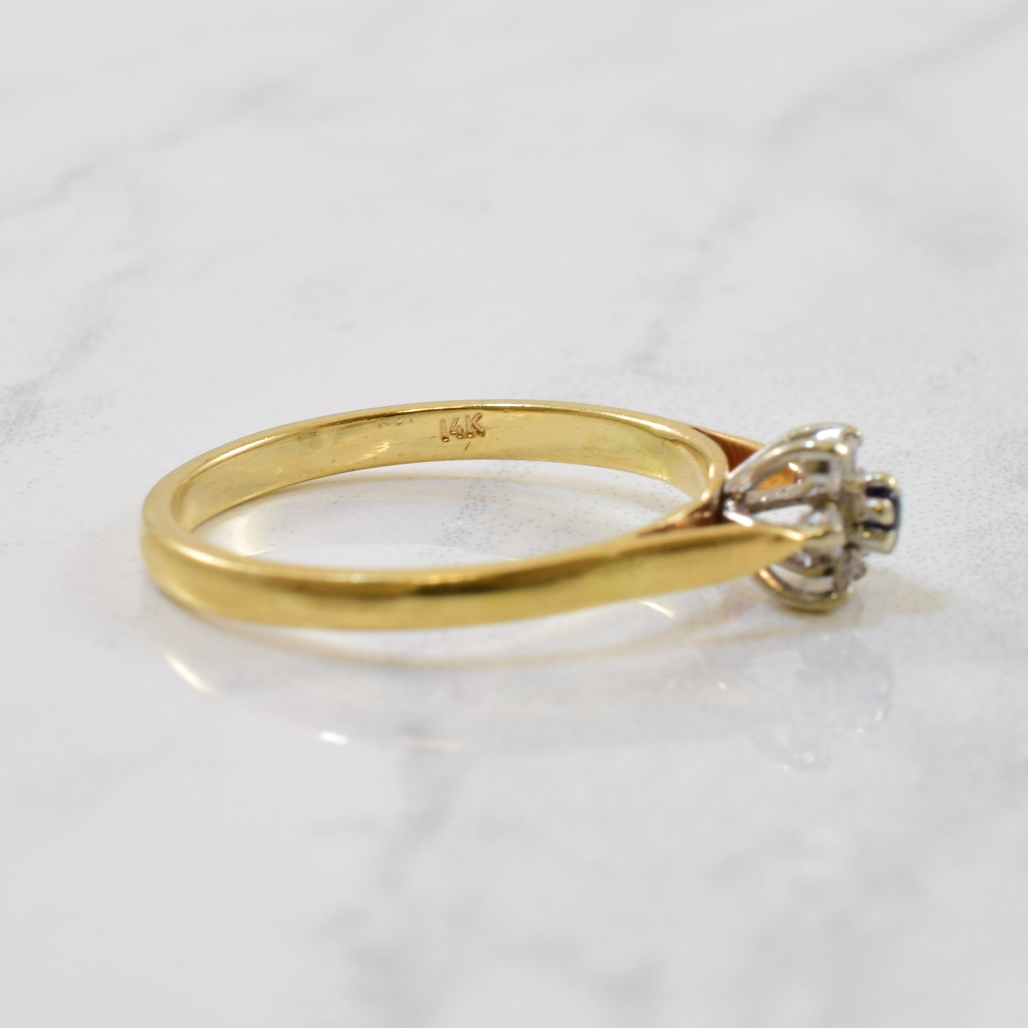 Petite Sapphire & Diamond Ring | 0.03ct, 0.05ctw | SZ 6 |