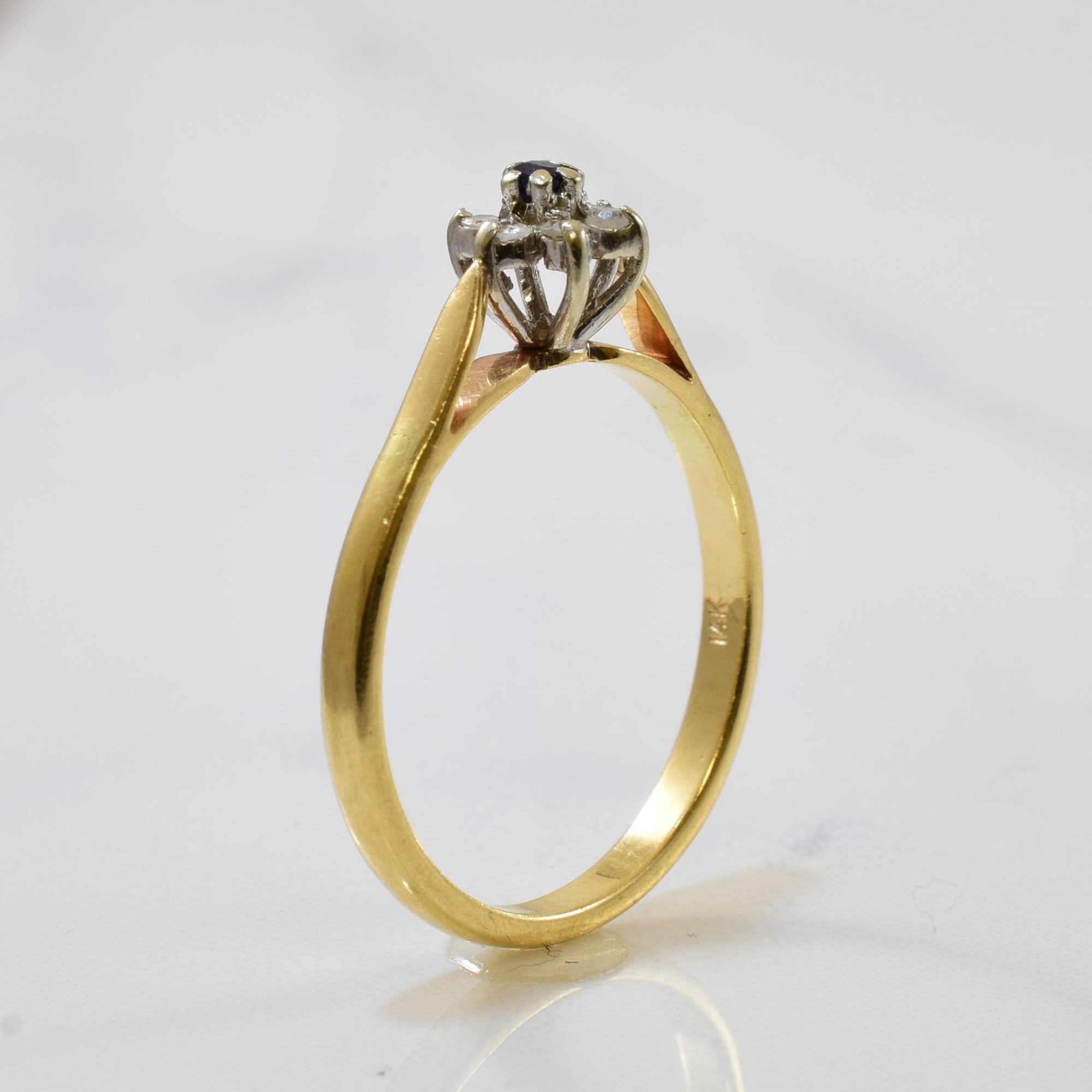 Petite Sapphire & Diamond Ring | 0.03ct, 0.05ctw | SZ 6 |