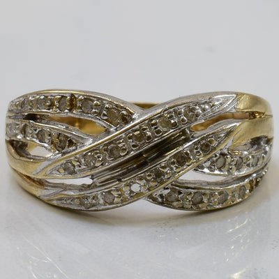 Diamond Crossover Ring | 0.10ctw | SZ 7.5 |