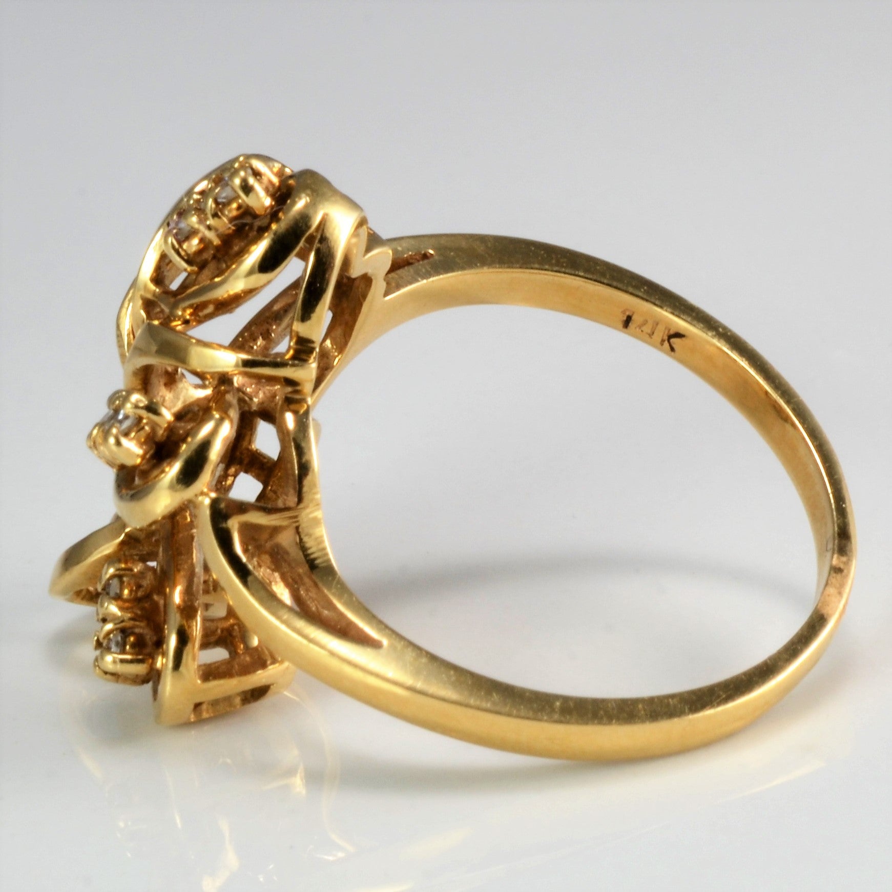Floral Inspired Diamond Ladies Ring | 0.16 ctw, SZ 7.75 |