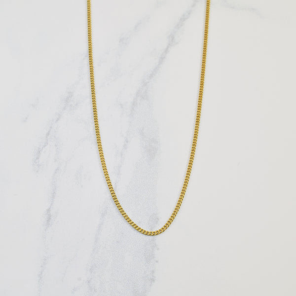10k Yellow Gold Curb Link Chain | 22