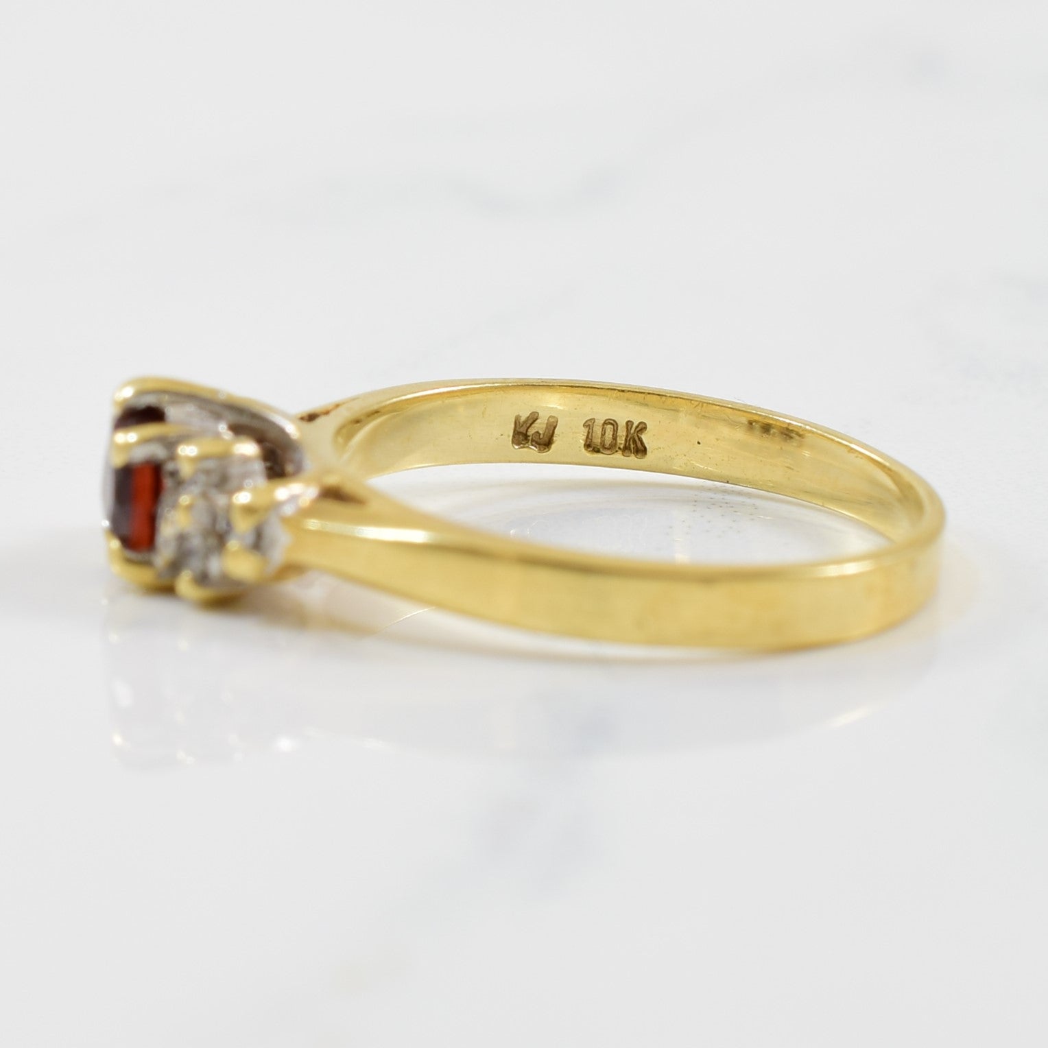 Heart Shaped Garnet Promise Ring | 0.06ctw, 0.28ct | SZ 5.75 |