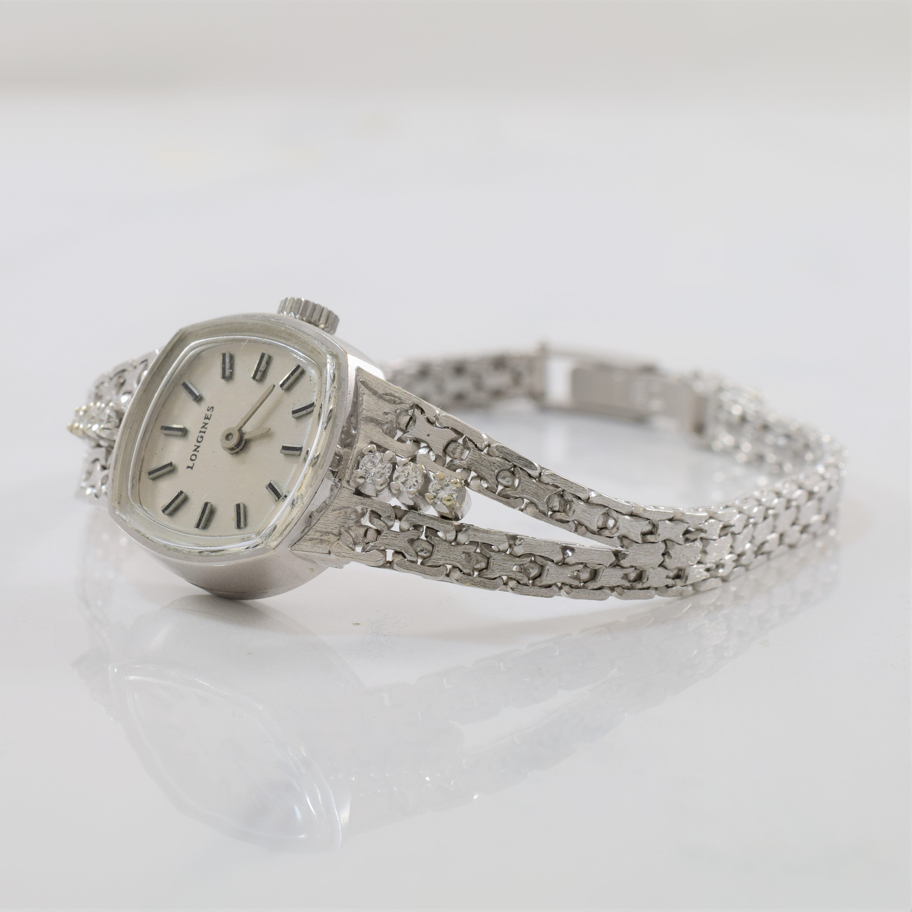 Longines' Diamond Wrist Watch Circa 1950s | 0.15 ctw | 7.5" |