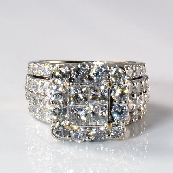 Soldered Cluster Diamond Wedding Set | 3.30ctw | SZ 6.5 |