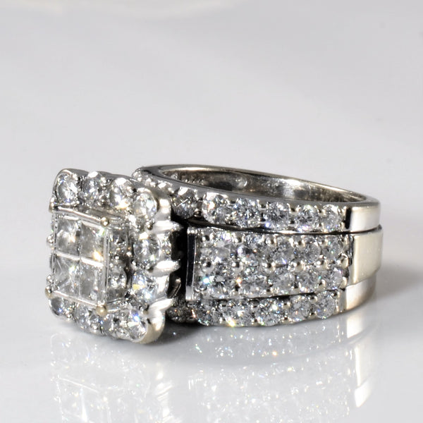 Soldered Cluster Diamond Wedding Set | 3.30ctw | SZ 6.5 |