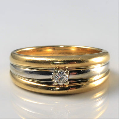 Two Tone Gold Diamond Ring | 0.08ct | SZ 8 |
