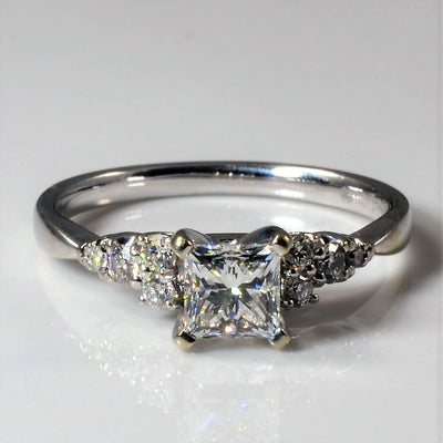 Graduated Princess Diamond Engagement Ring | 0.89ctw | SZ 7 |