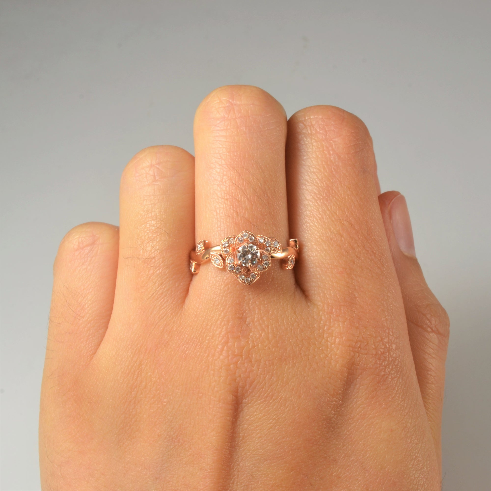 S. Kashi' Floral Diamond Engagement Ring | 0.35ctw | SZ 7 |