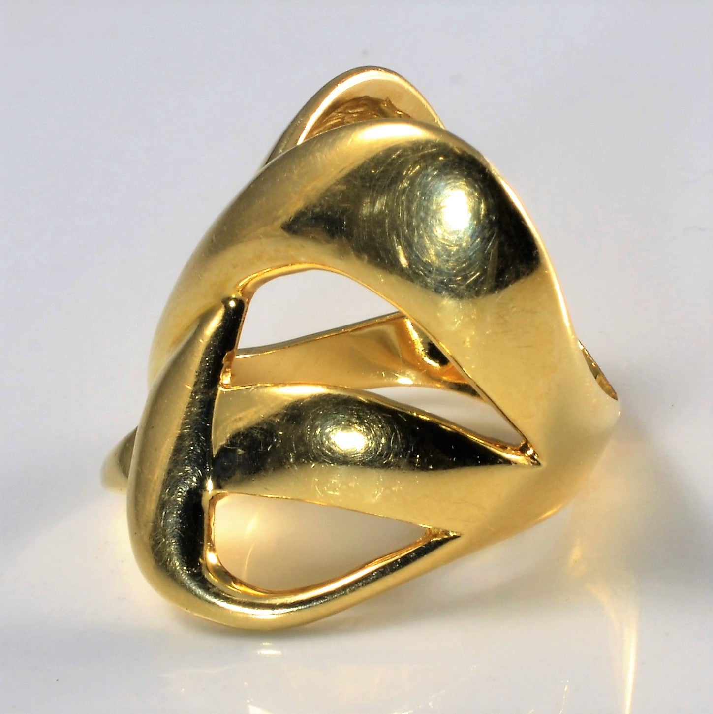 Abstract Bypass Wide Gold Ring | SZ 5.75 |