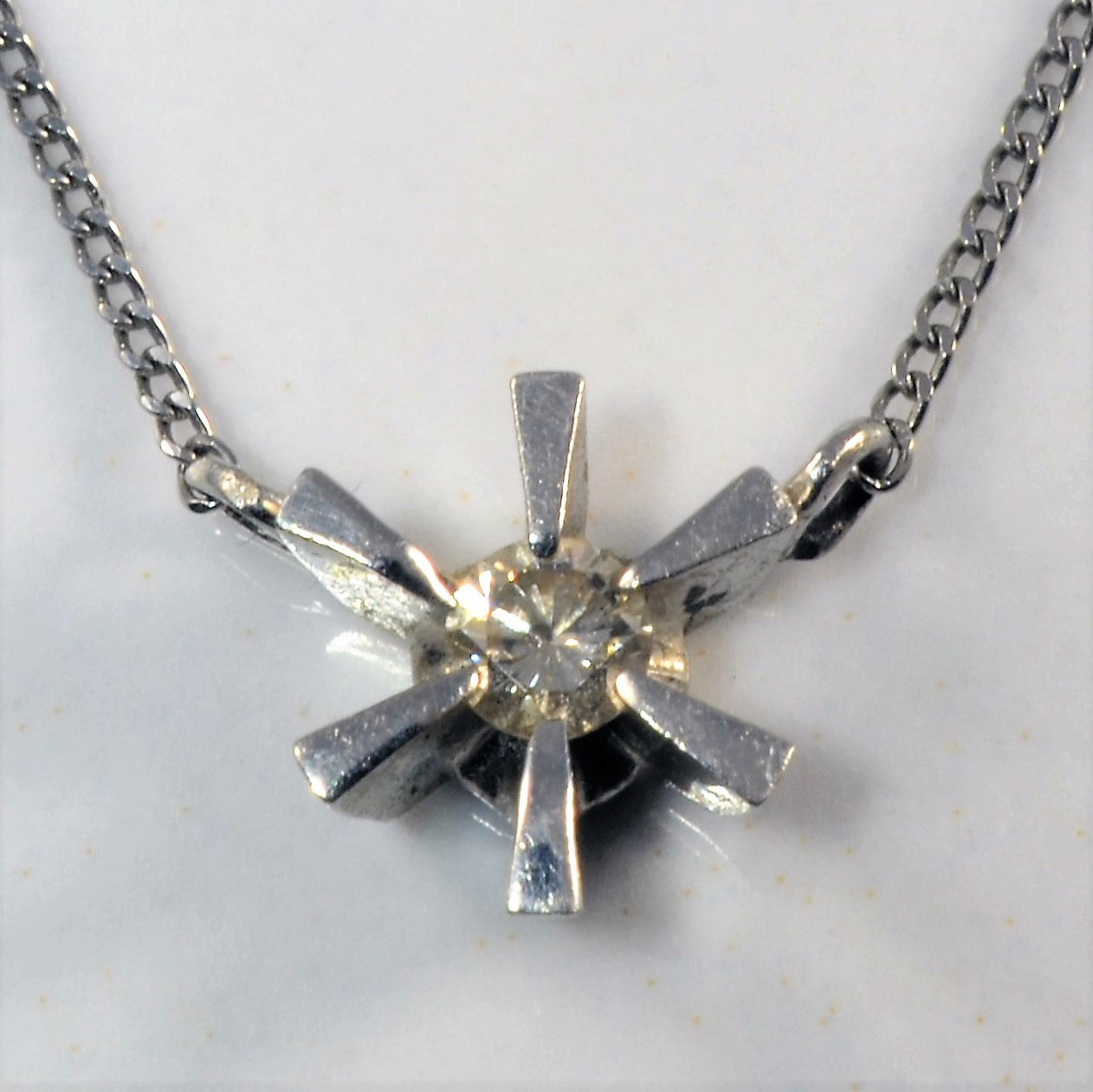 Diamond Star Burst Necklace | 0.09ct | 15