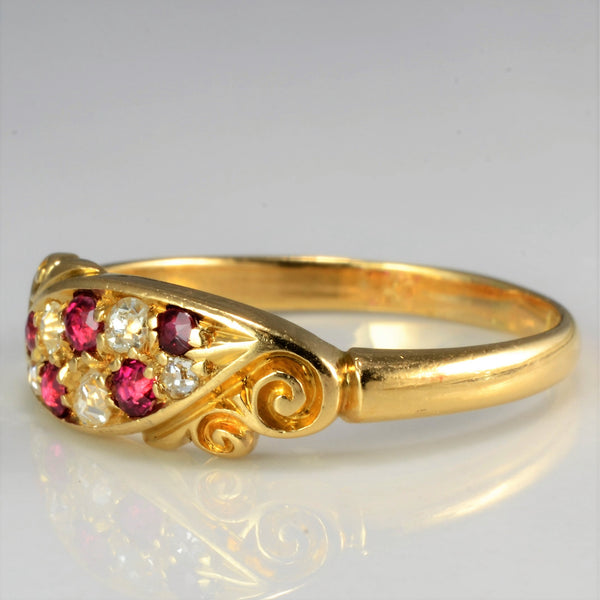 Late Victorian Era Ruby & Diamond Ring | 0.11 ctw, SZ 7.75 |