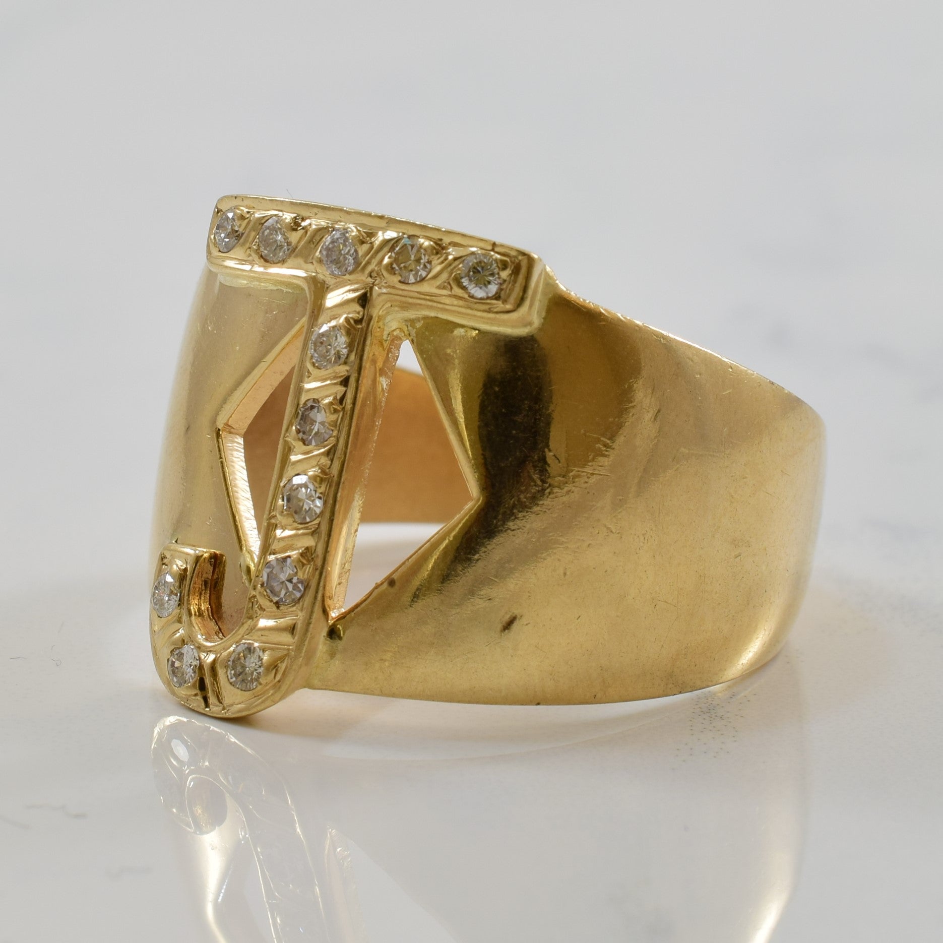 Diamond Initial 'J' Ring | 0.25ctw | SZ 16 |