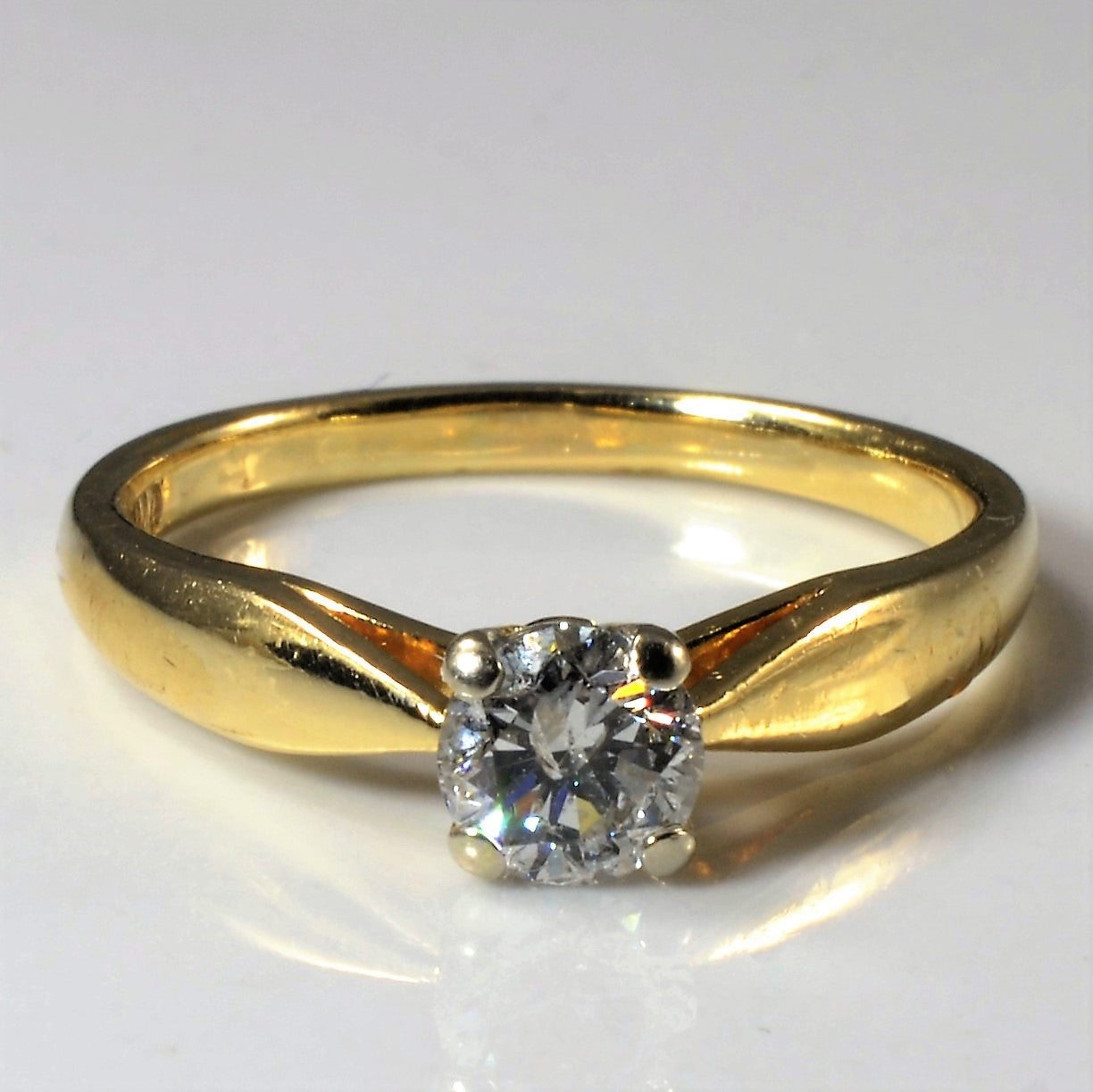Low Cathedral Solitaire Diamond Ring | 0.47ct | SZ 7.25 |