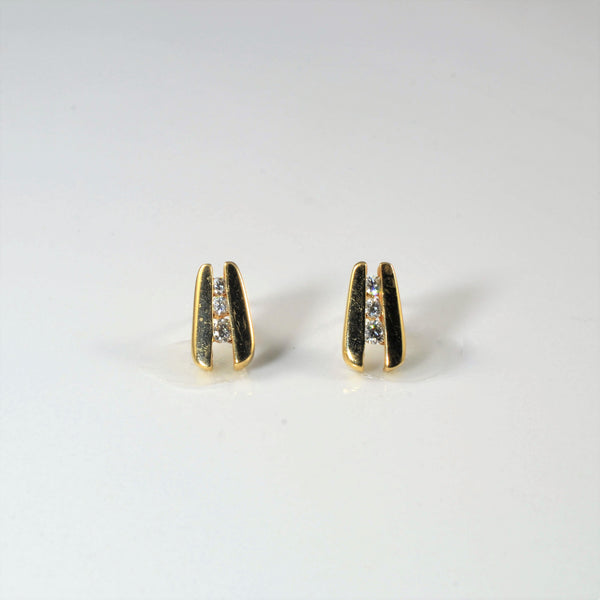 Channel Diamond Stud Earrings | 0.18ctw |