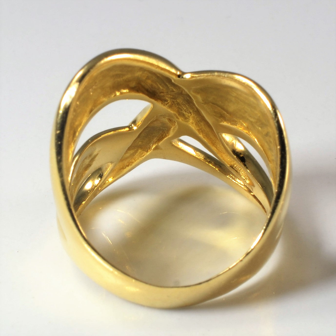 Abstract Bypass Wide Gold Ring | SZ 5.75 |