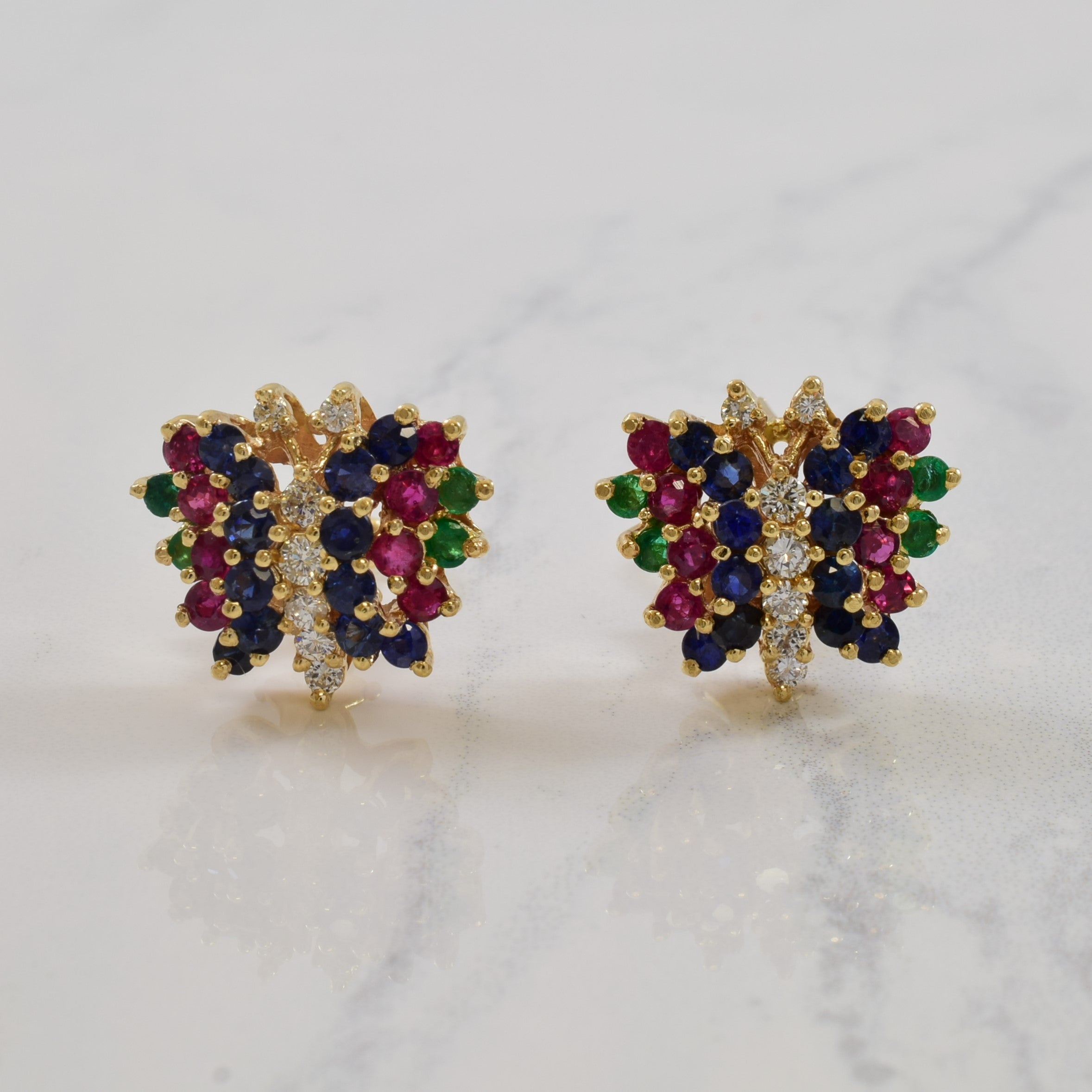 Multi Gem Butterfly Earrings | 3.40ctw |